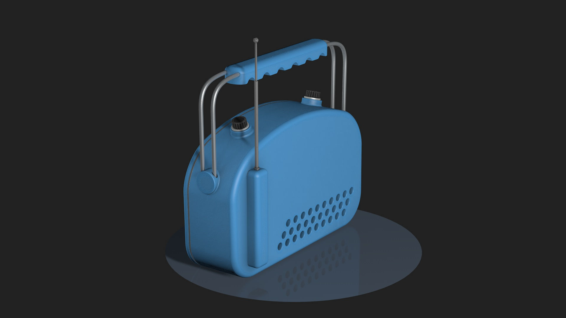 High Poly Vintage radio R2 3D model_3