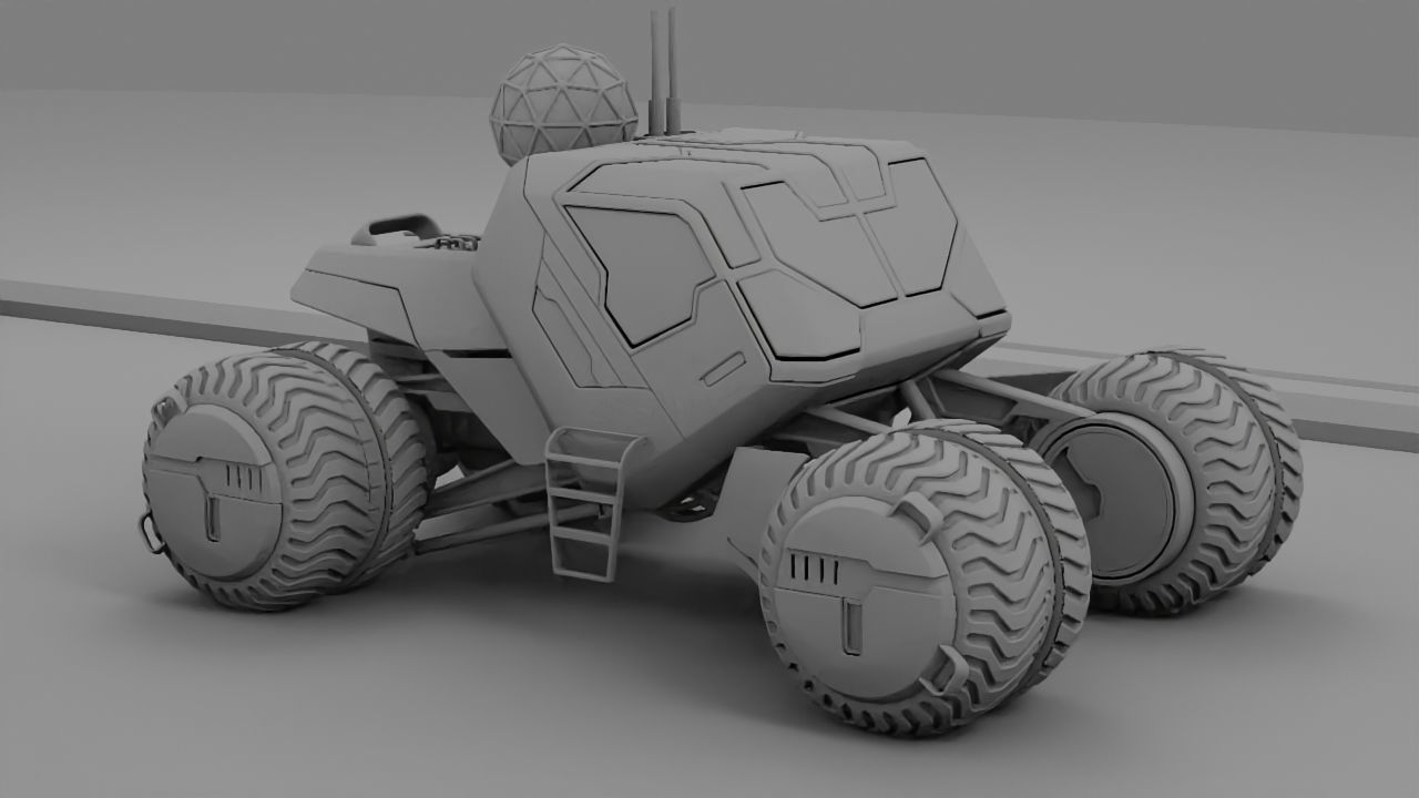 sci-fi mars rover   3D model_5