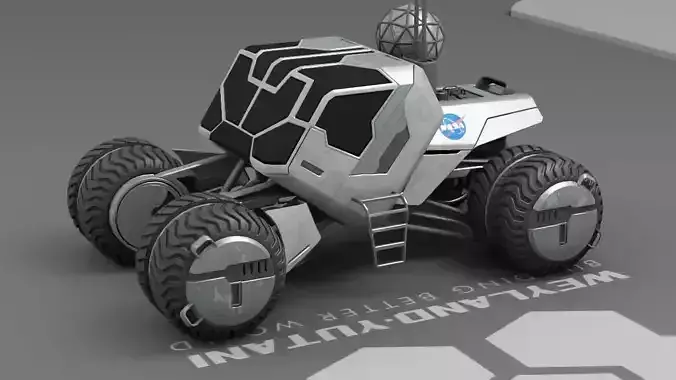 sci-fi mars rover   3D model