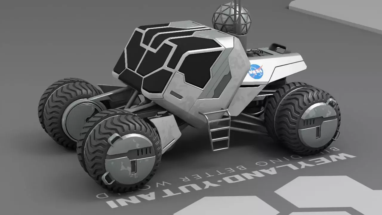 sci-fi mars rover   3D model_0