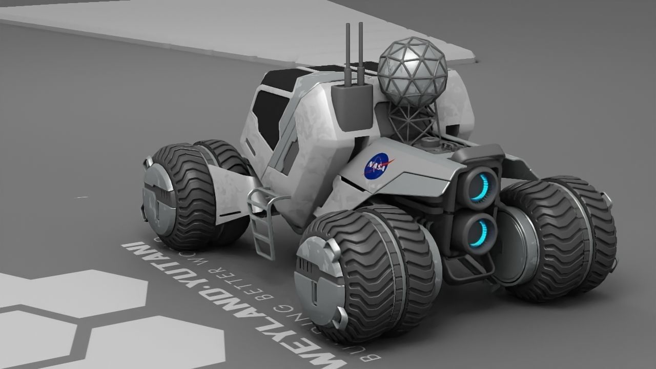 sci-fi mars rover   3D model_2