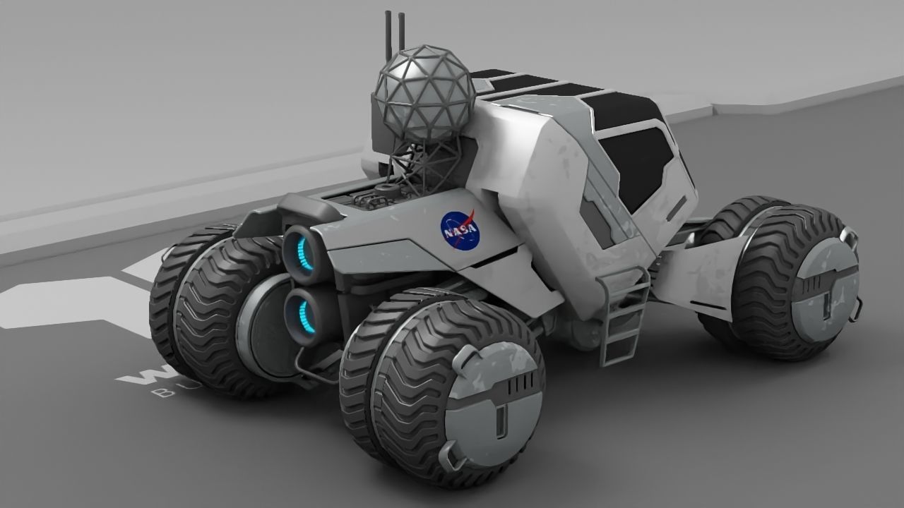 sci-fi mars rover   3D model_3