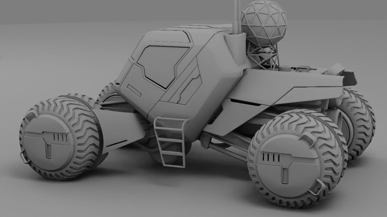 sci-fi mars rover   3D model_7