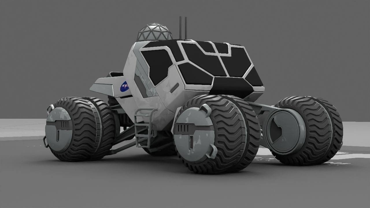 sci-fi mars rover   3D model_4