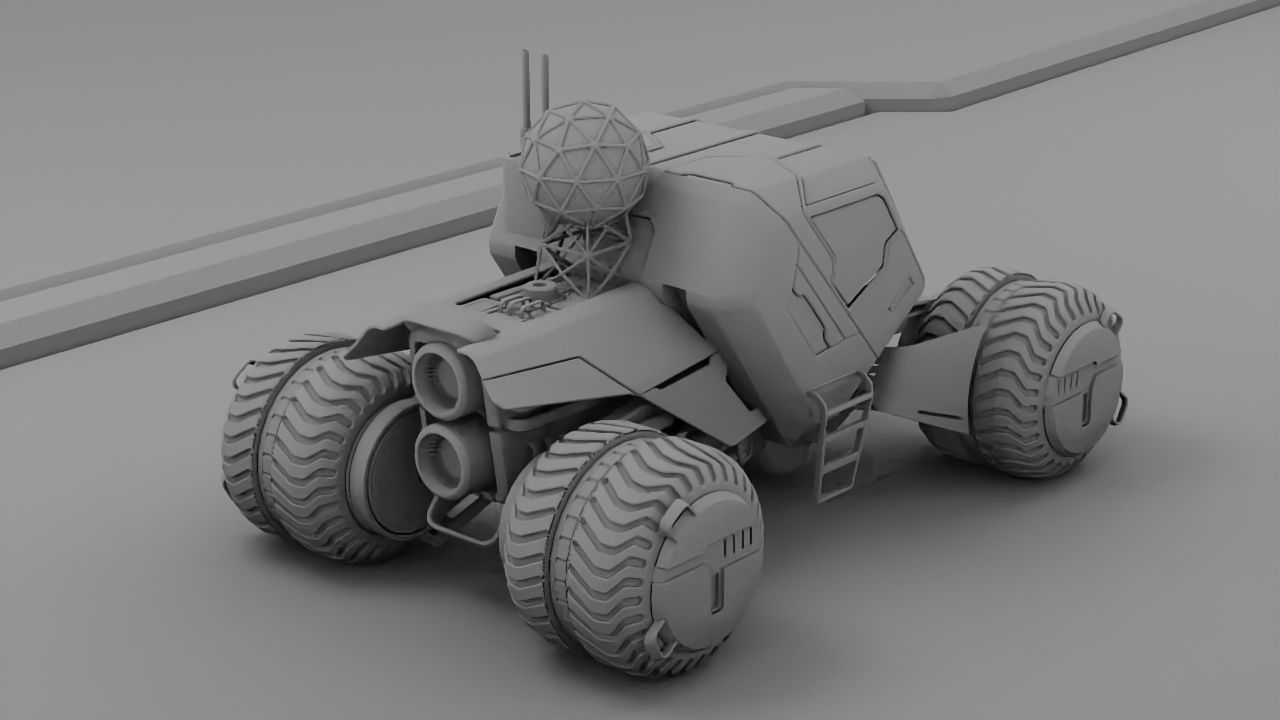 sci-fi mars rover   3D model_6