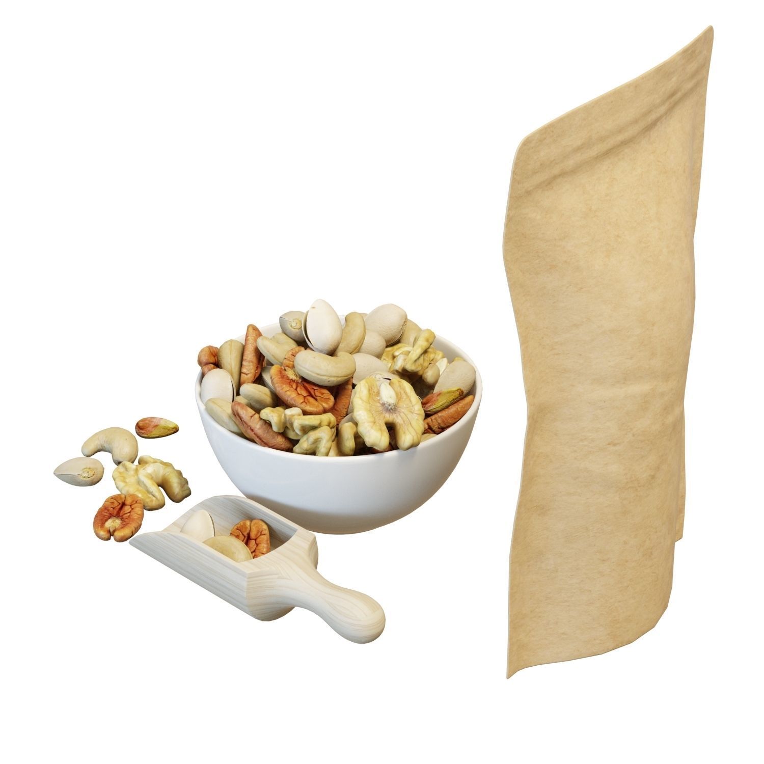 Food Set 21 - Bowl of Mixed Nuts 3D model_3