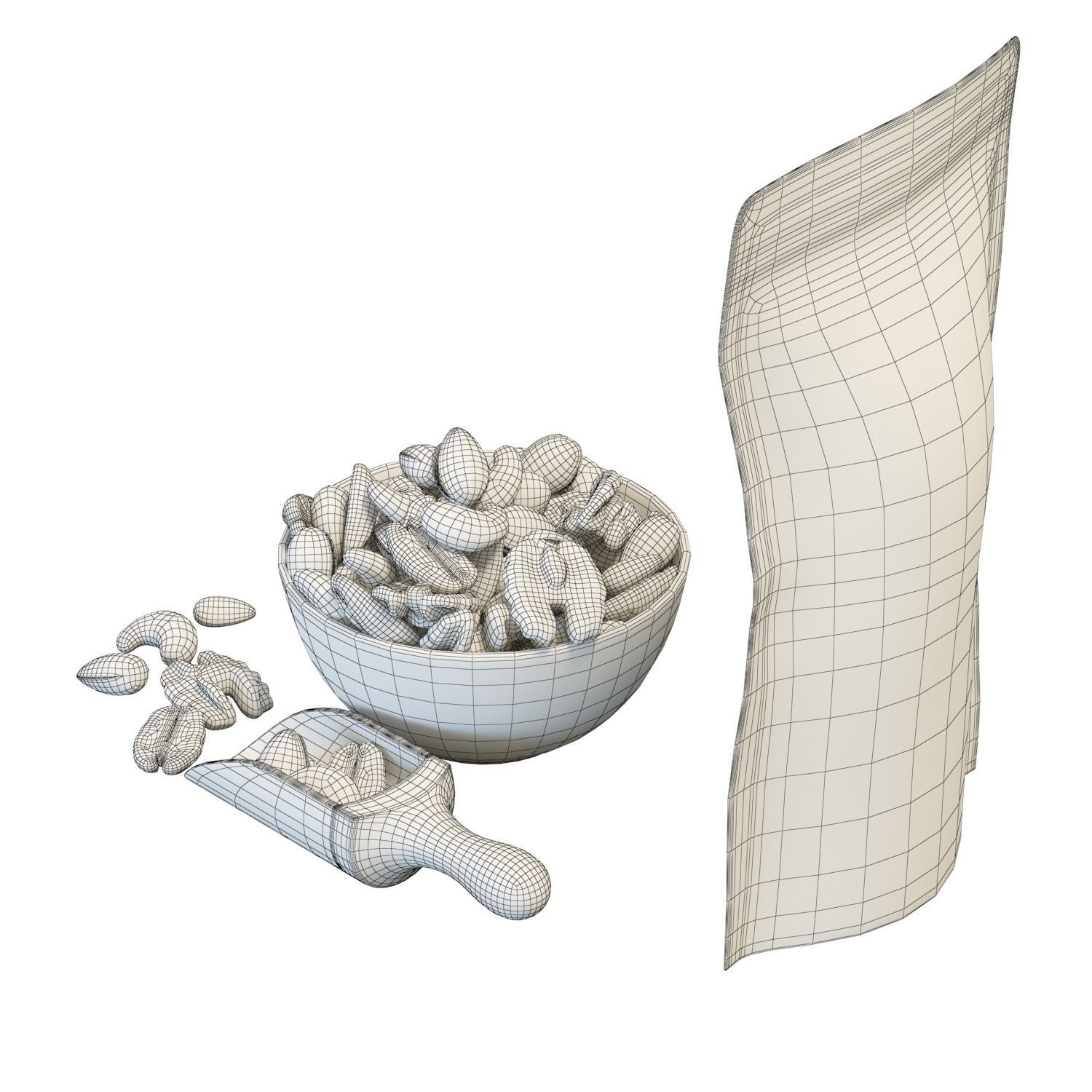 Food Set 21 - Bowl of Mixed Nuts 3D model_8