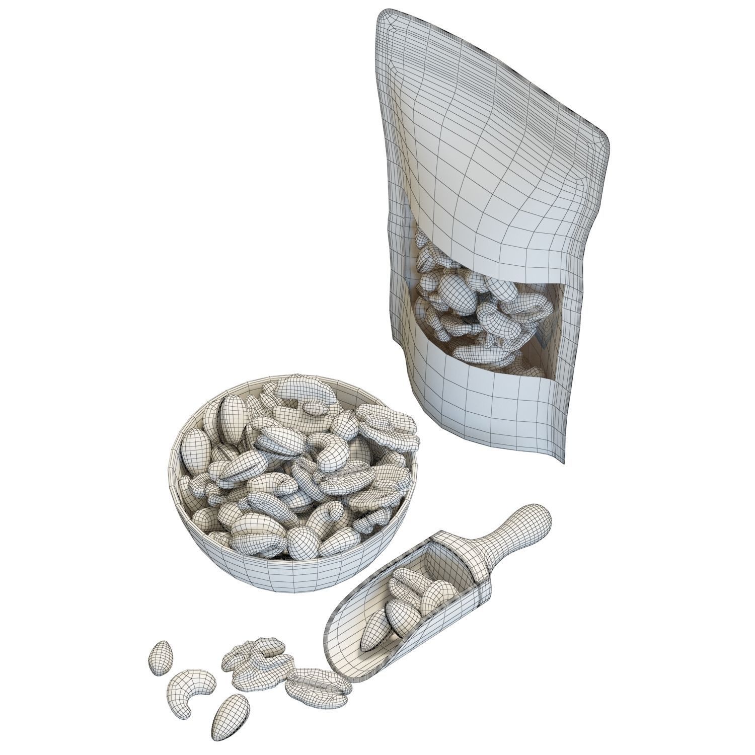 Food Set 21 - Bowl of Mixed Nuts 3D model_6