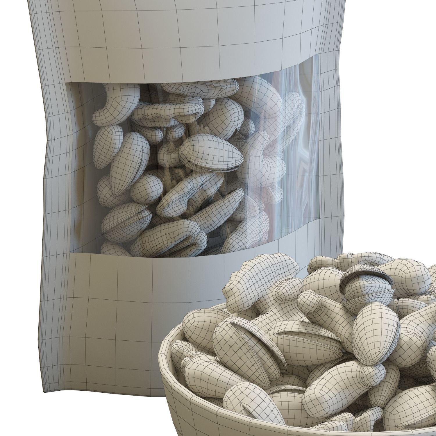Food Set 21 - Bowl of Mixed Nuts 3D model_9
