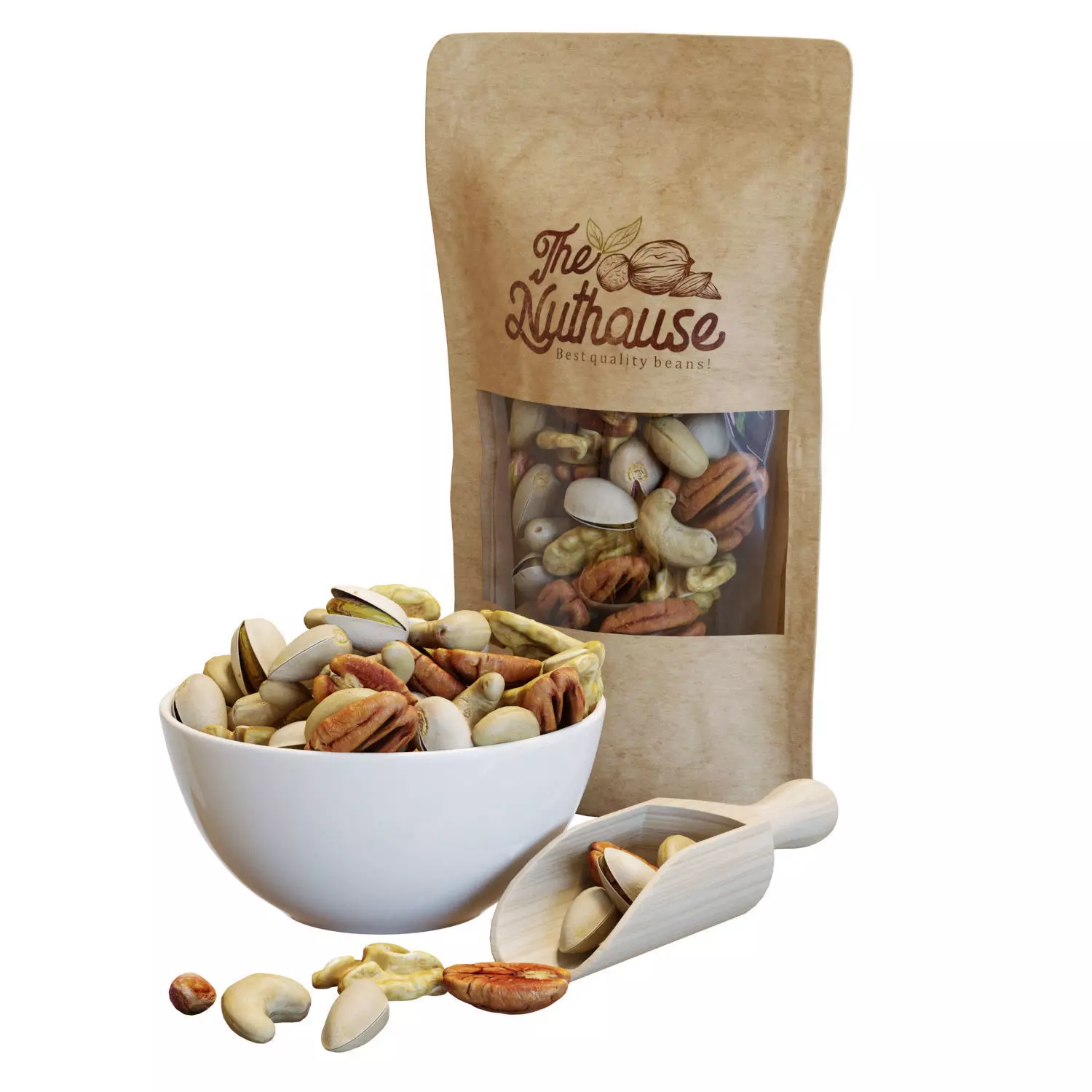 Food Set 21 - Bowl of Mixed Nuts 3D model_0