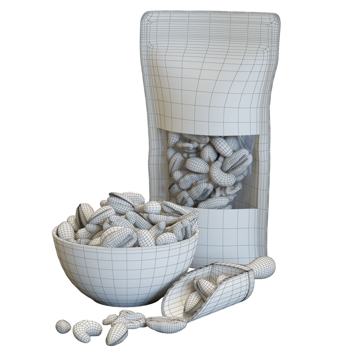 Food Set 21 - Bowl of Mixed Nuts 3D model_5