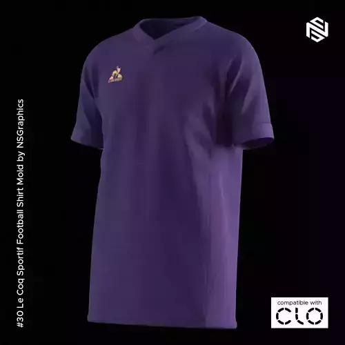 Le Coq Sportif Football Shirt for CLO3D-Marvelous Designer