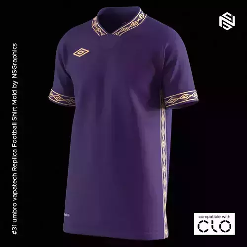 umbro vapatech Football Shirt for CLO3D-Marvelous Designer Free 3D model