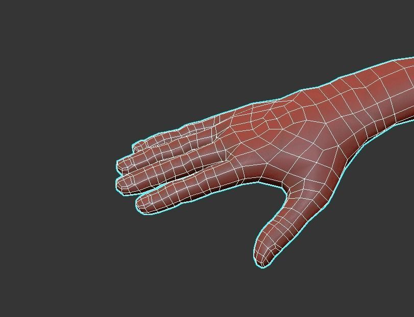 Female Zombie Model 1 Low-poly 3D model_7