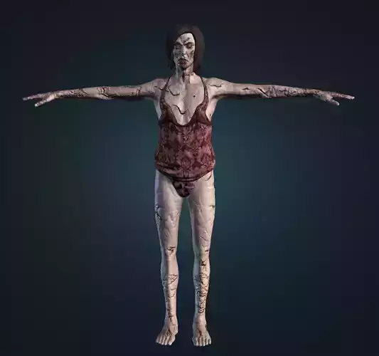 Female Zombie Model 1 Low-poly 3D model