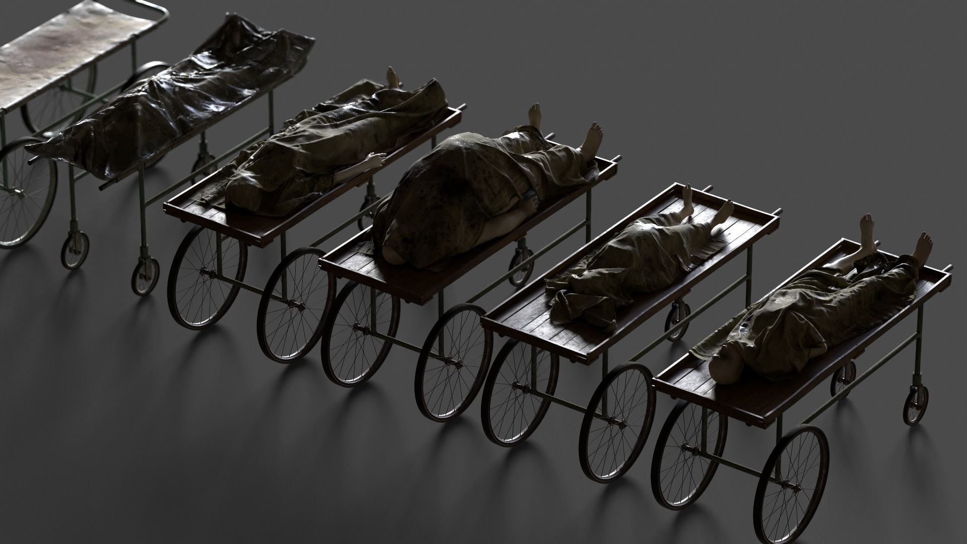 Stylized dead bodies bundle 3D model_10