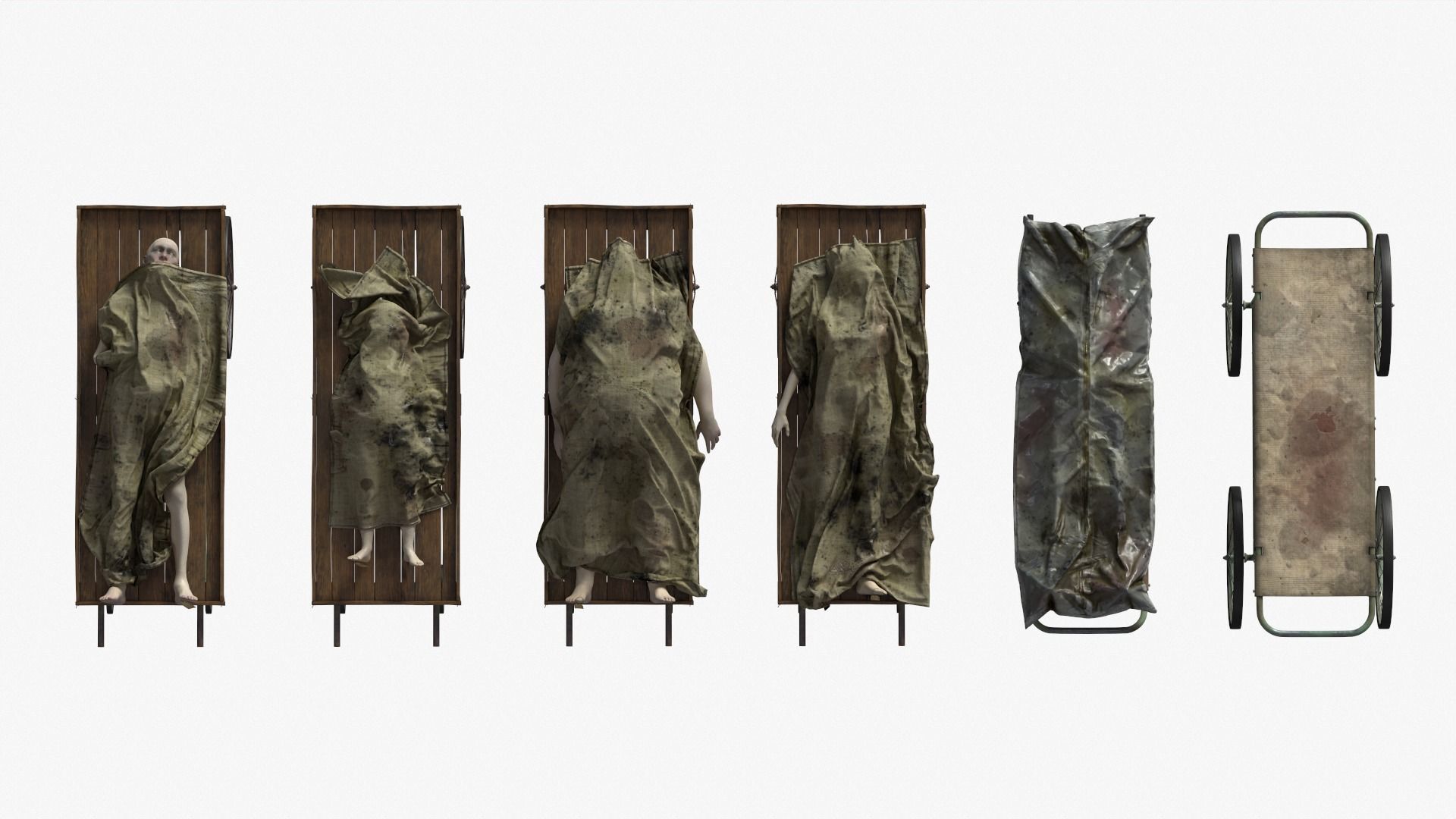 Stylized dead bodies bundle 3D model_8