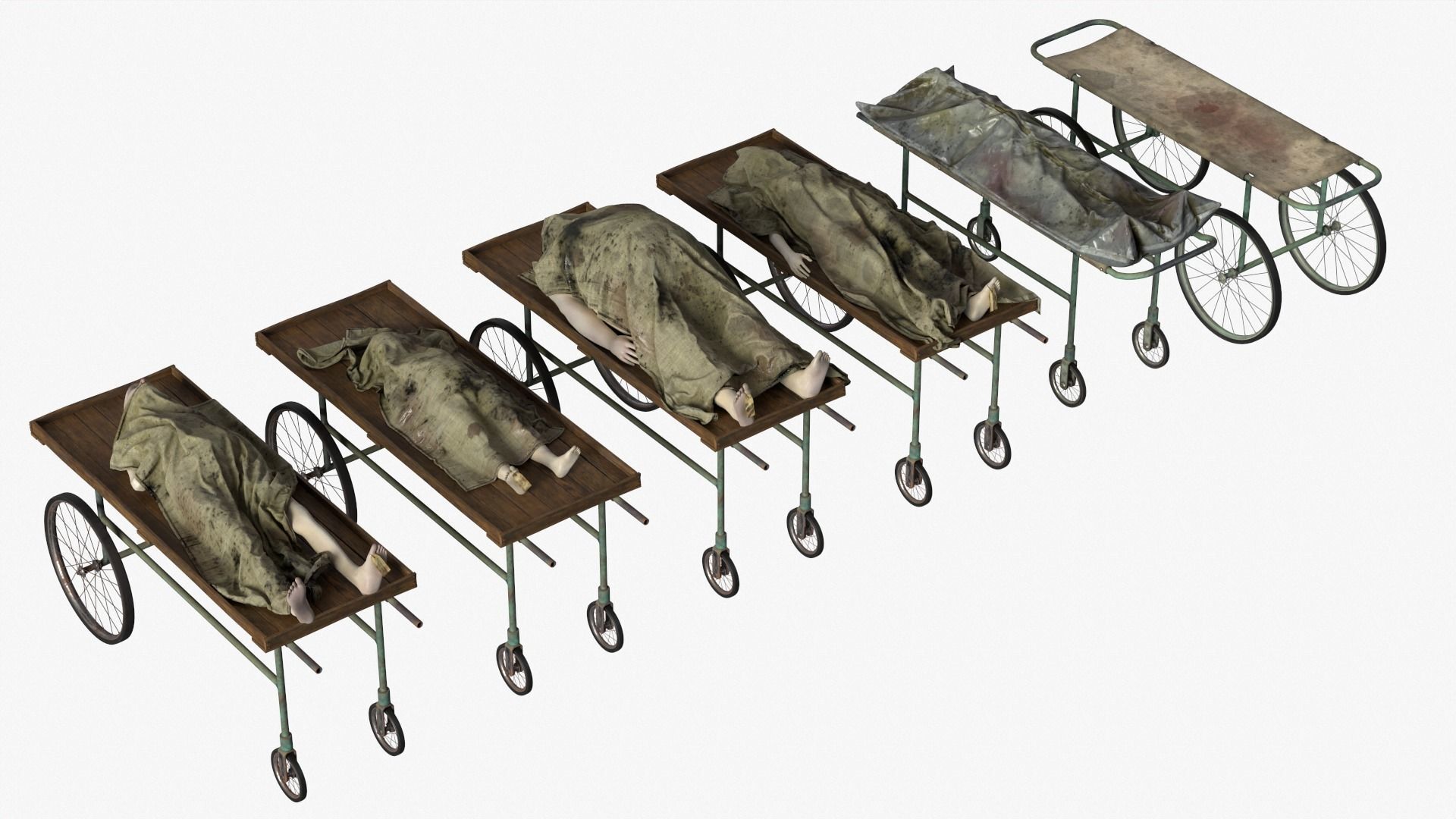 Stylized dead bodies bundle 3D model_6