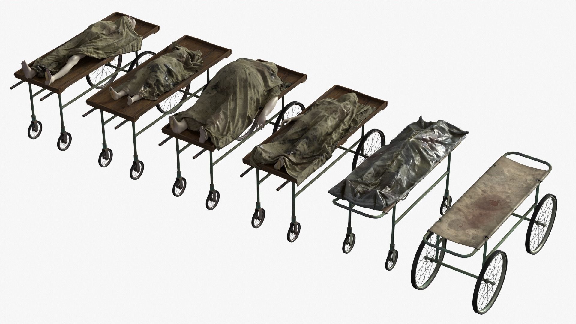 Stylized dead bodies bundle 3D model_7