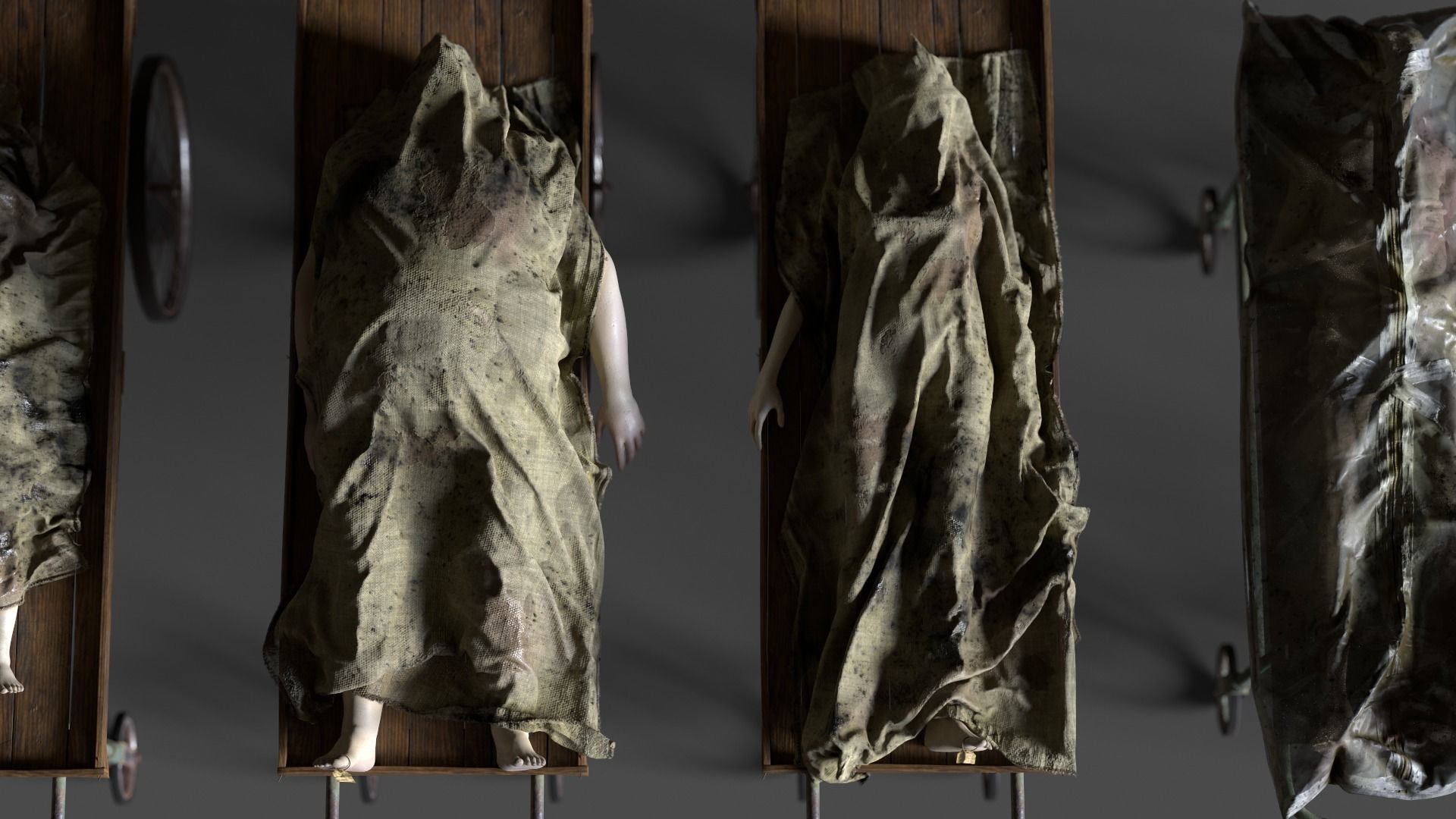Stylized dead bodies bundle 3D model_3