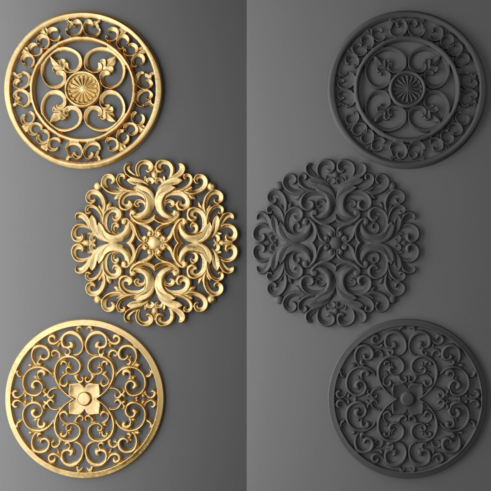 persian pattern for wall and decoration interior designe Low-poly 3D model_1