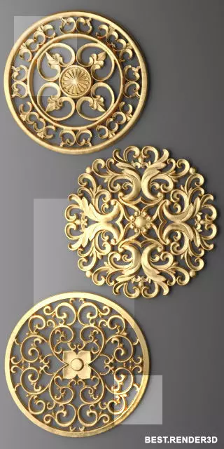 persian pattern for wall and decoration interior designe Low-poly 3D model_0