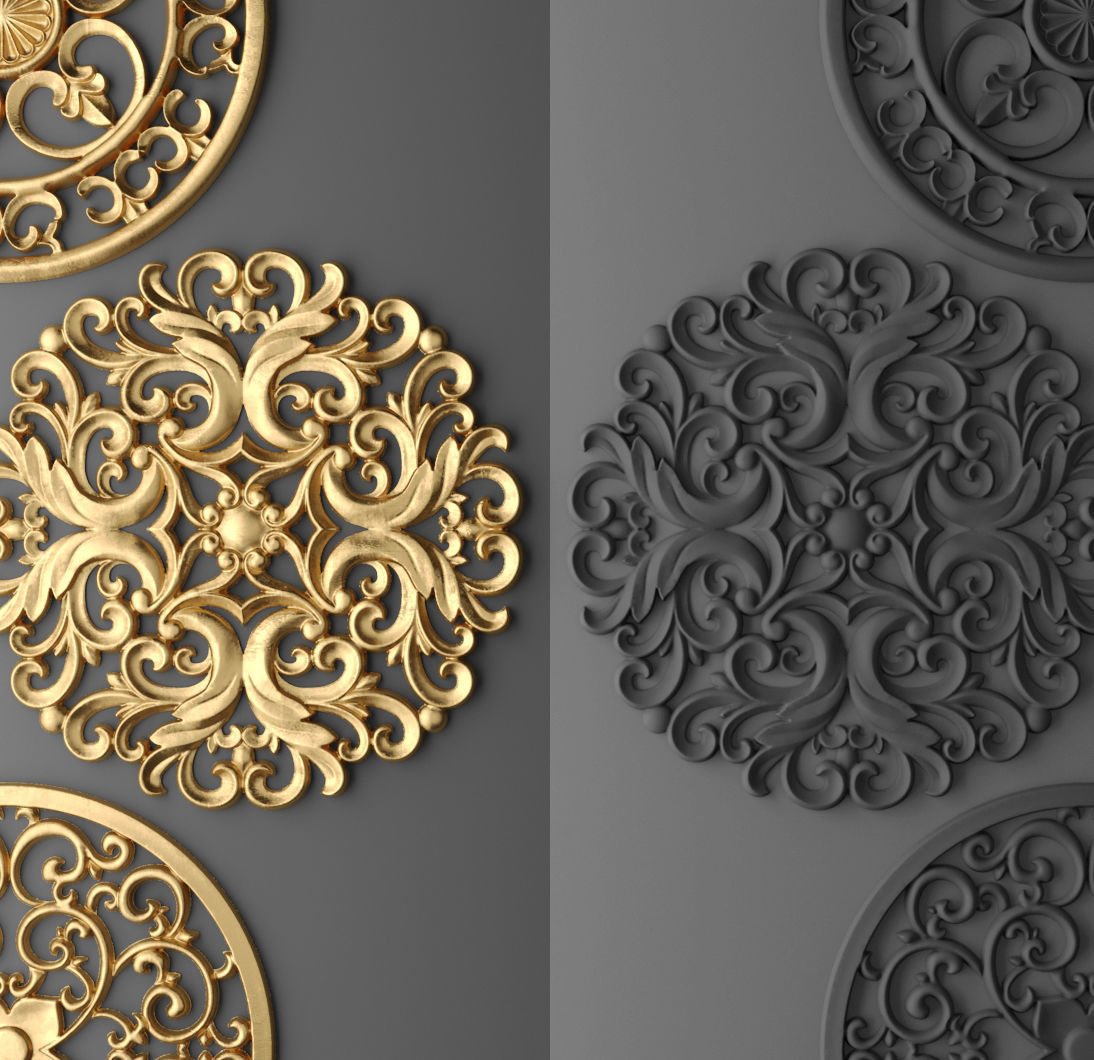 persian pattern for wall and decoration interior designe Low-poly 3D model_3