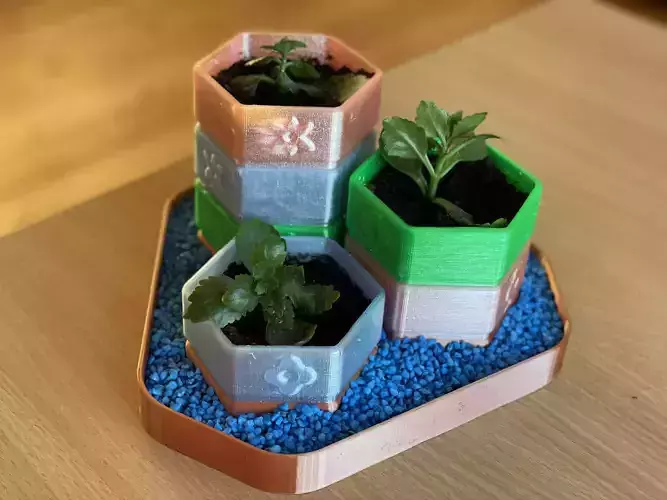 Modular Hexagon Plant Flower pot for 3D Print
