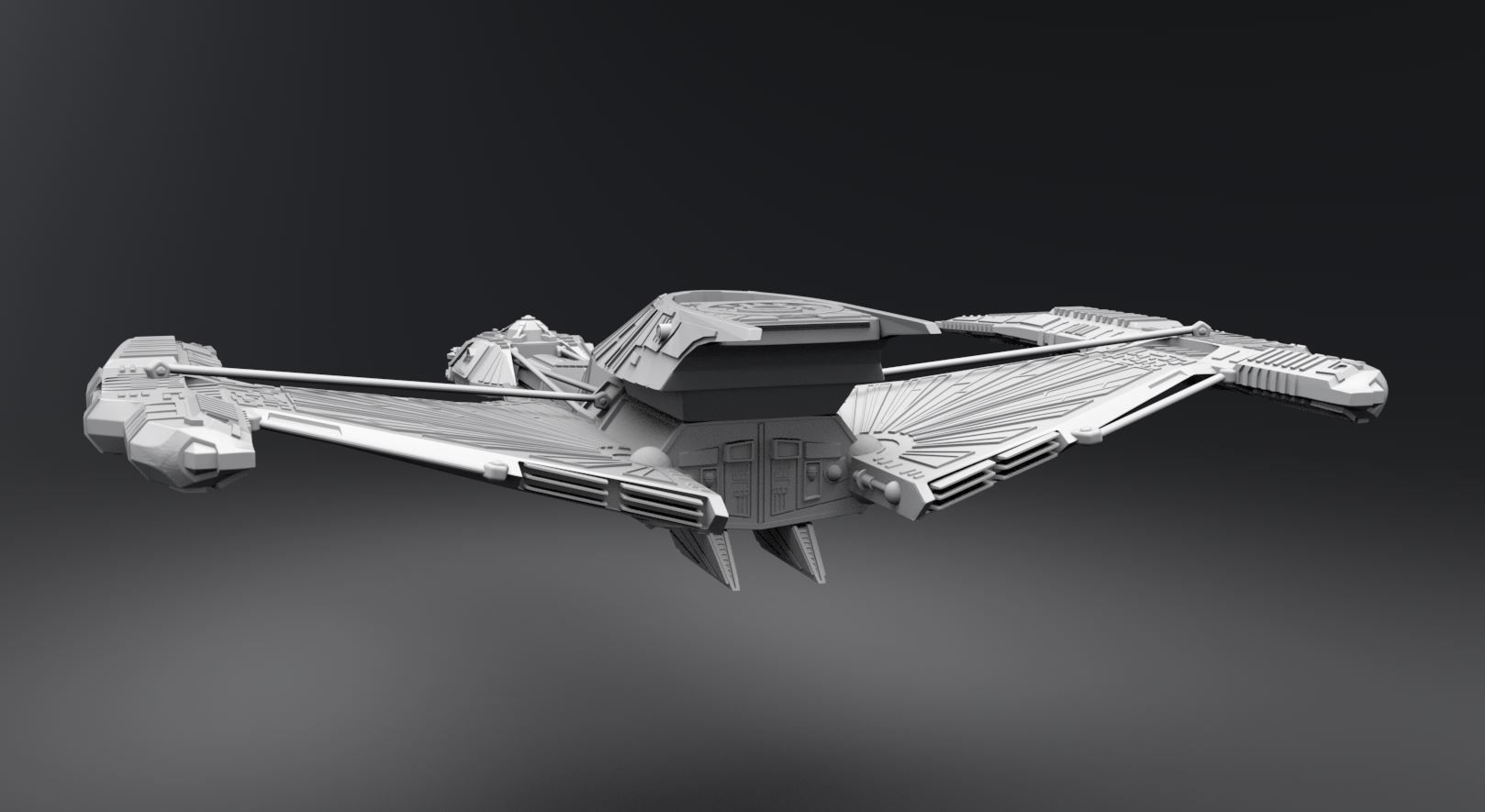 Klingon Raptor scale model   3D print model_2