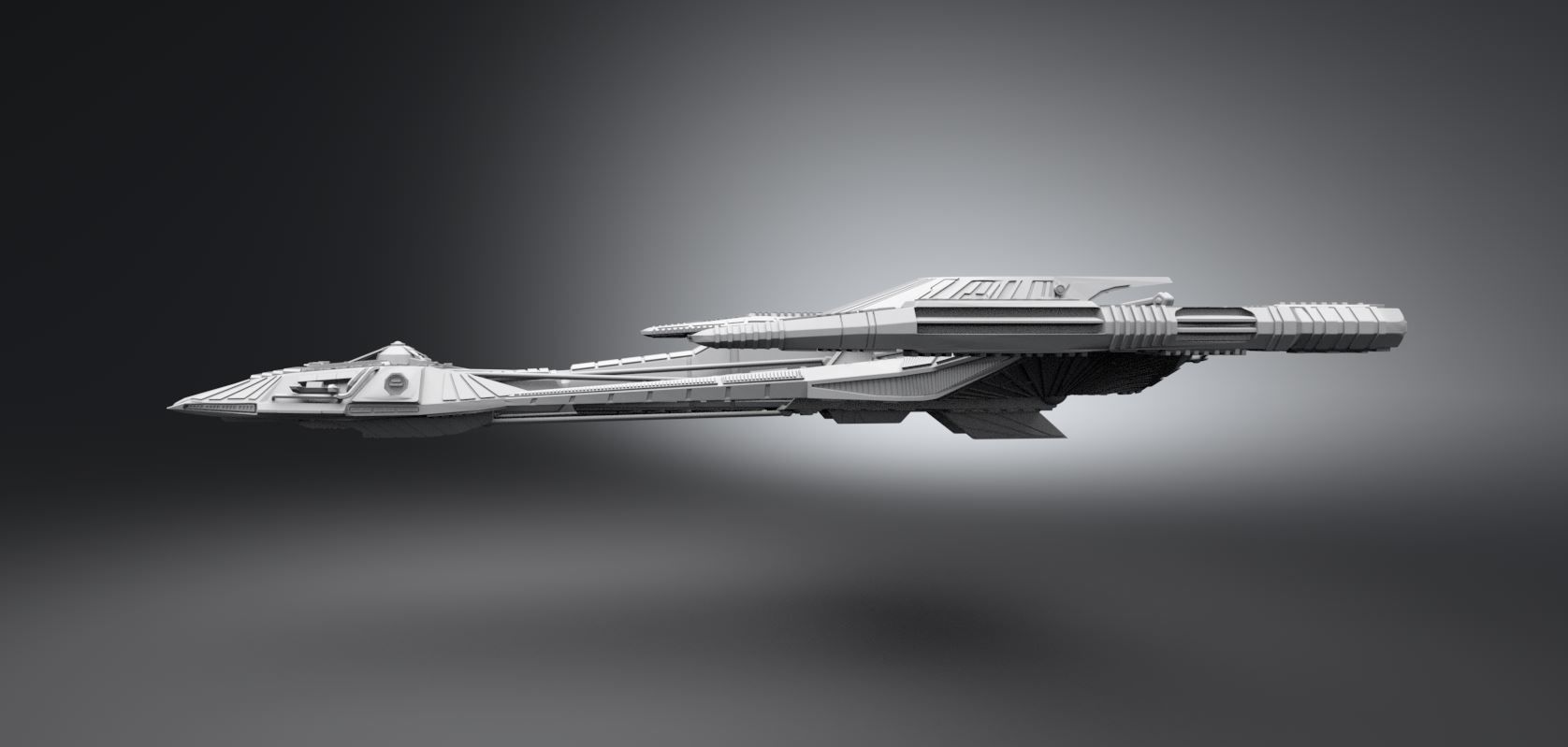 Klingon Raptor scale model   3D print model_1