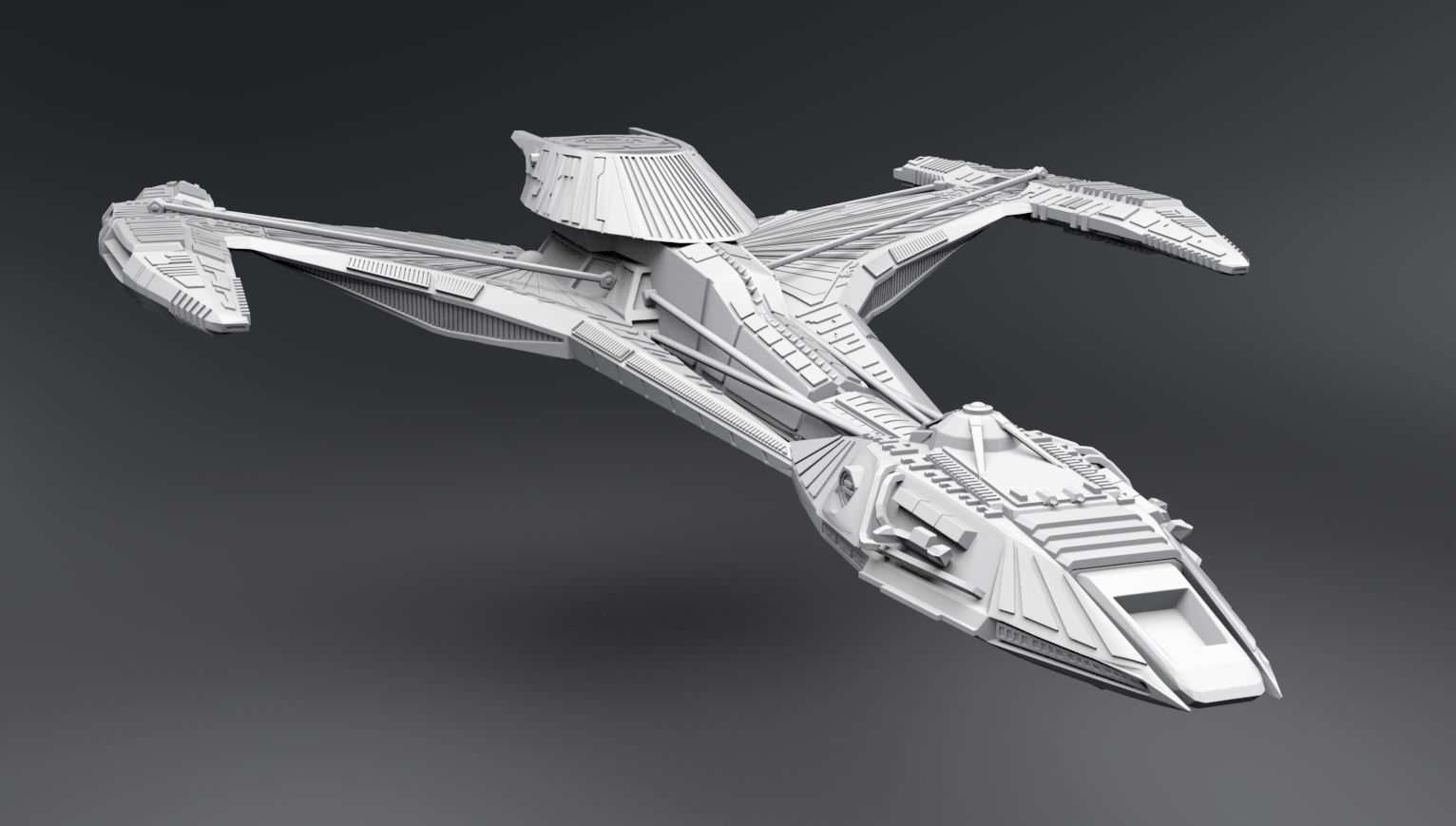 Klingon Raptor scale model   3D print model_4