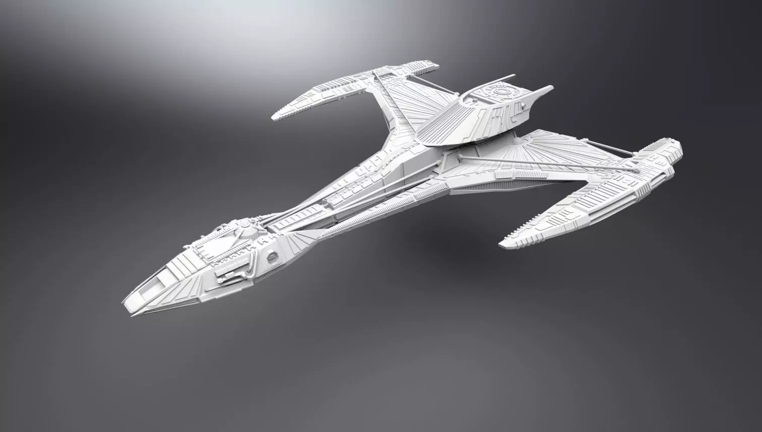 Klingon Raptor scale model   3D print model_0