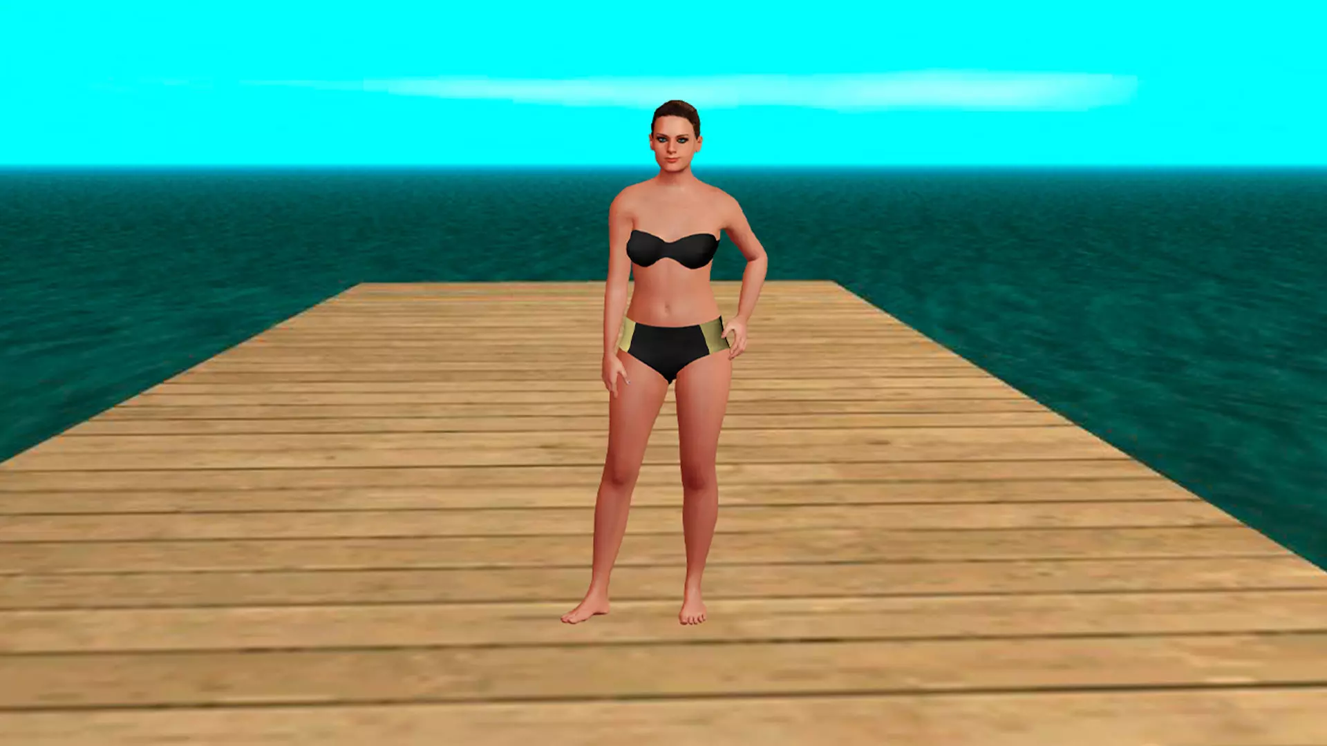 beautiful woman in a Low-poly 3D model