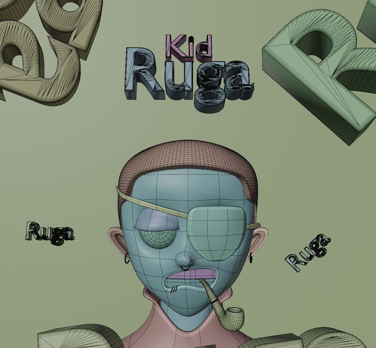 RUGA Stylized NFT Base Character Low-poly 3D model_9