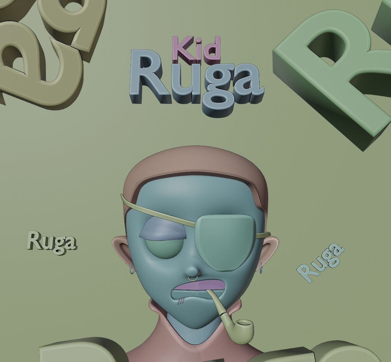 RUGA Stylized NFT Base Character Low-poly 3D model_7