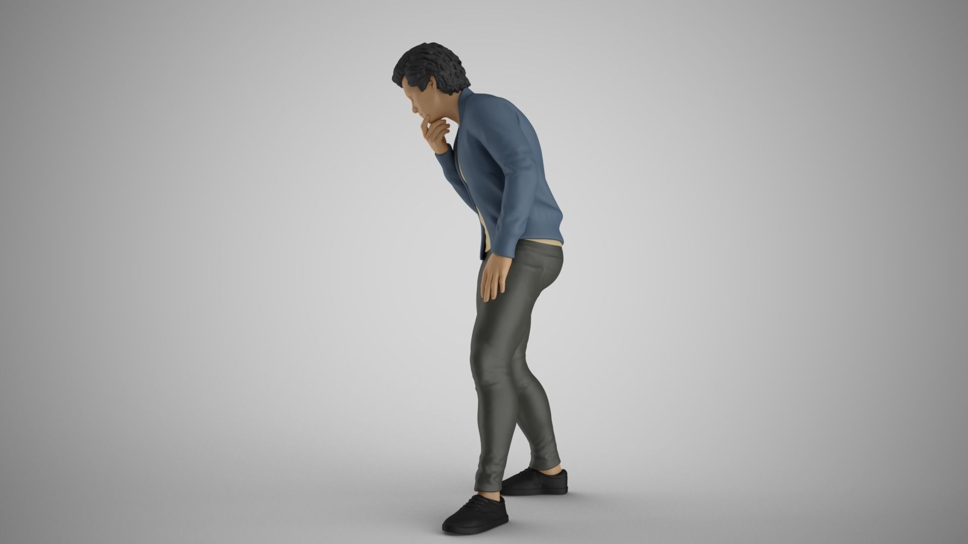 Man Looking in  the Showcase 3D print model_10