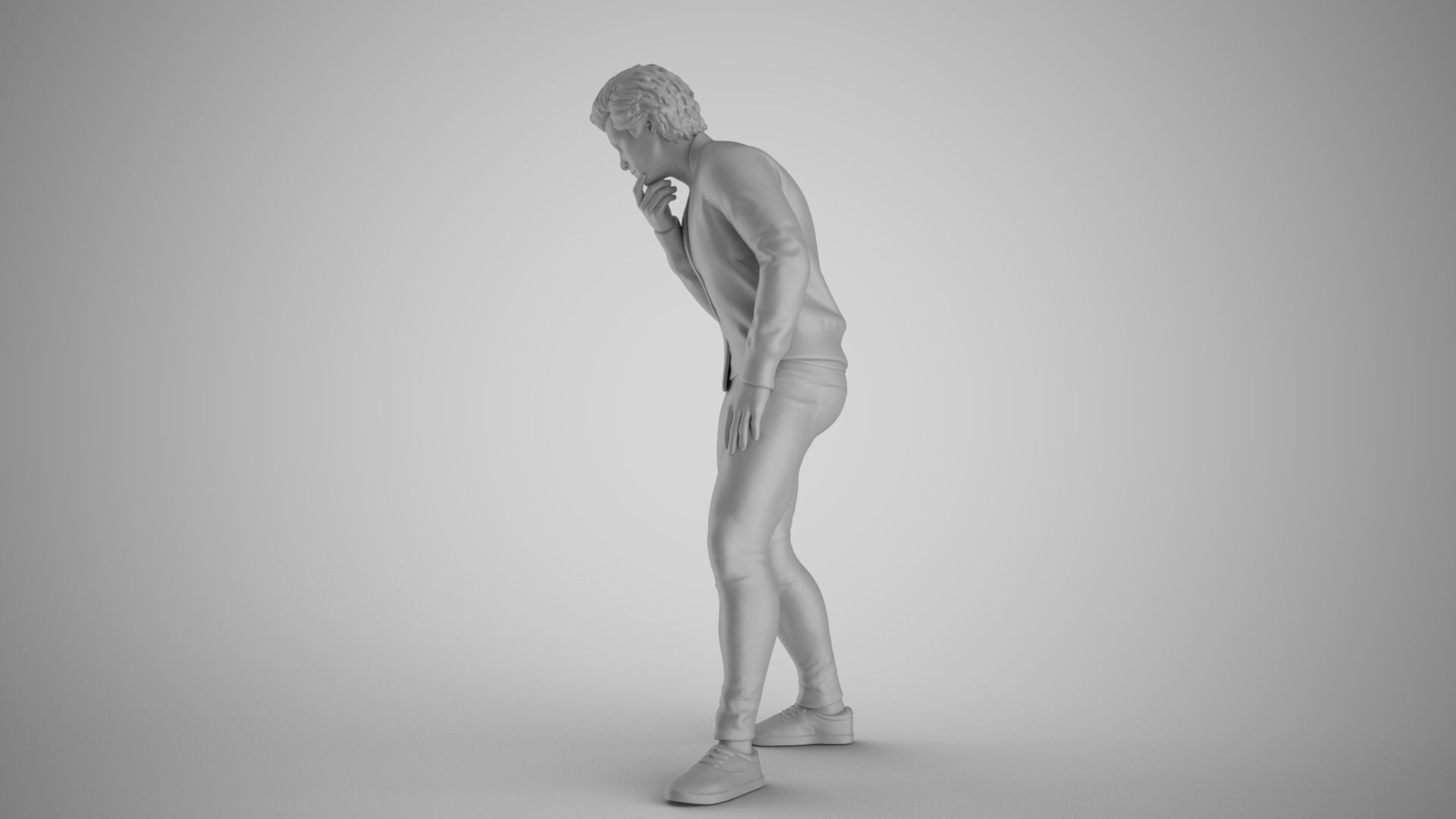 Man Looking in  the Showcase 3D print model_2