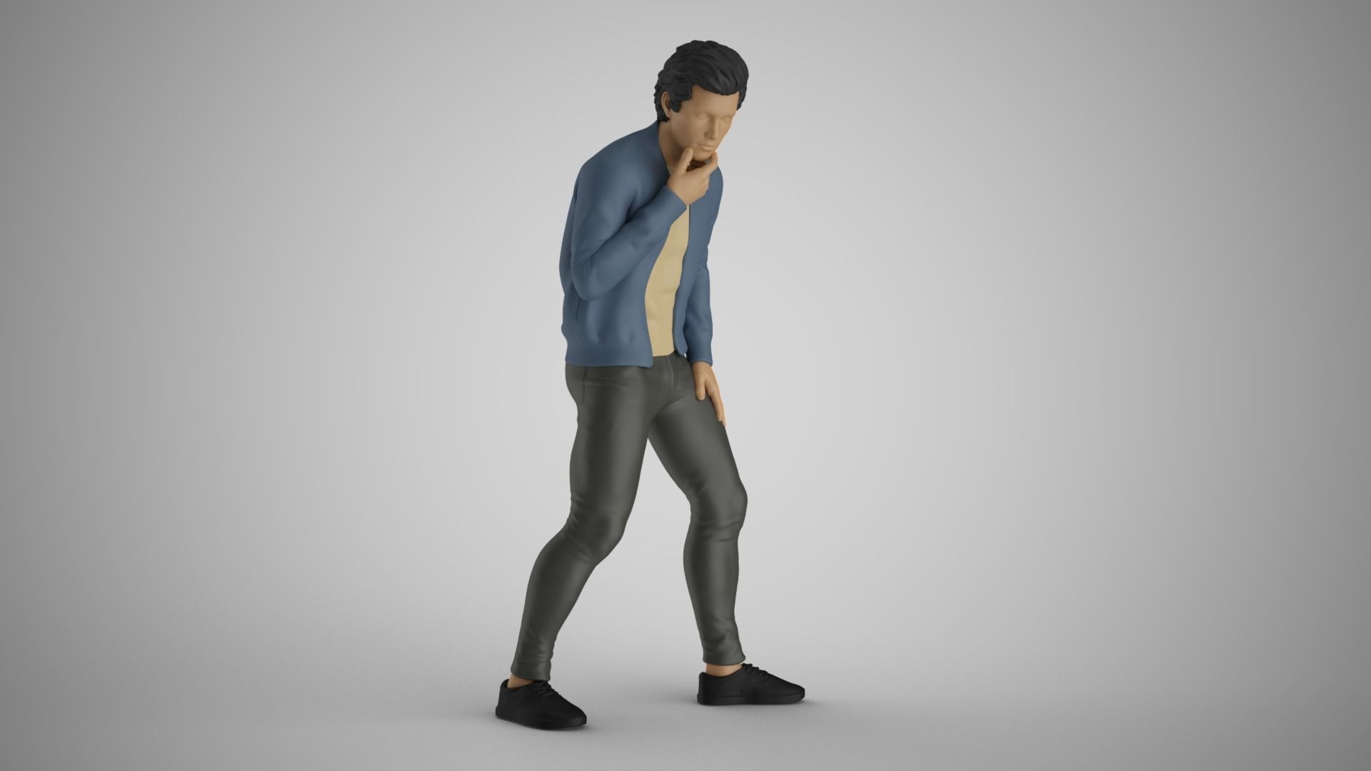 Man Looking in  the Showcase 3D print model_5