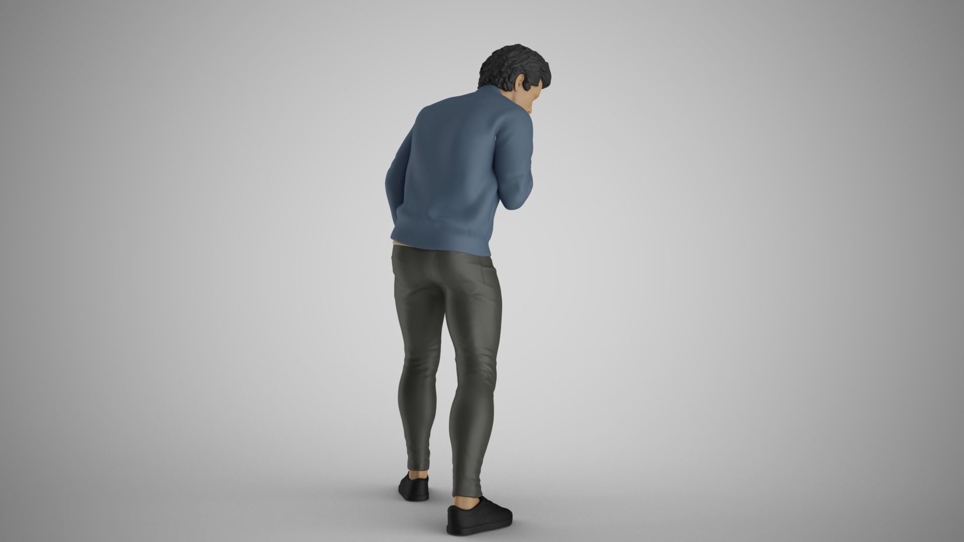 Man Looking in  the Showcase 3D print model_7