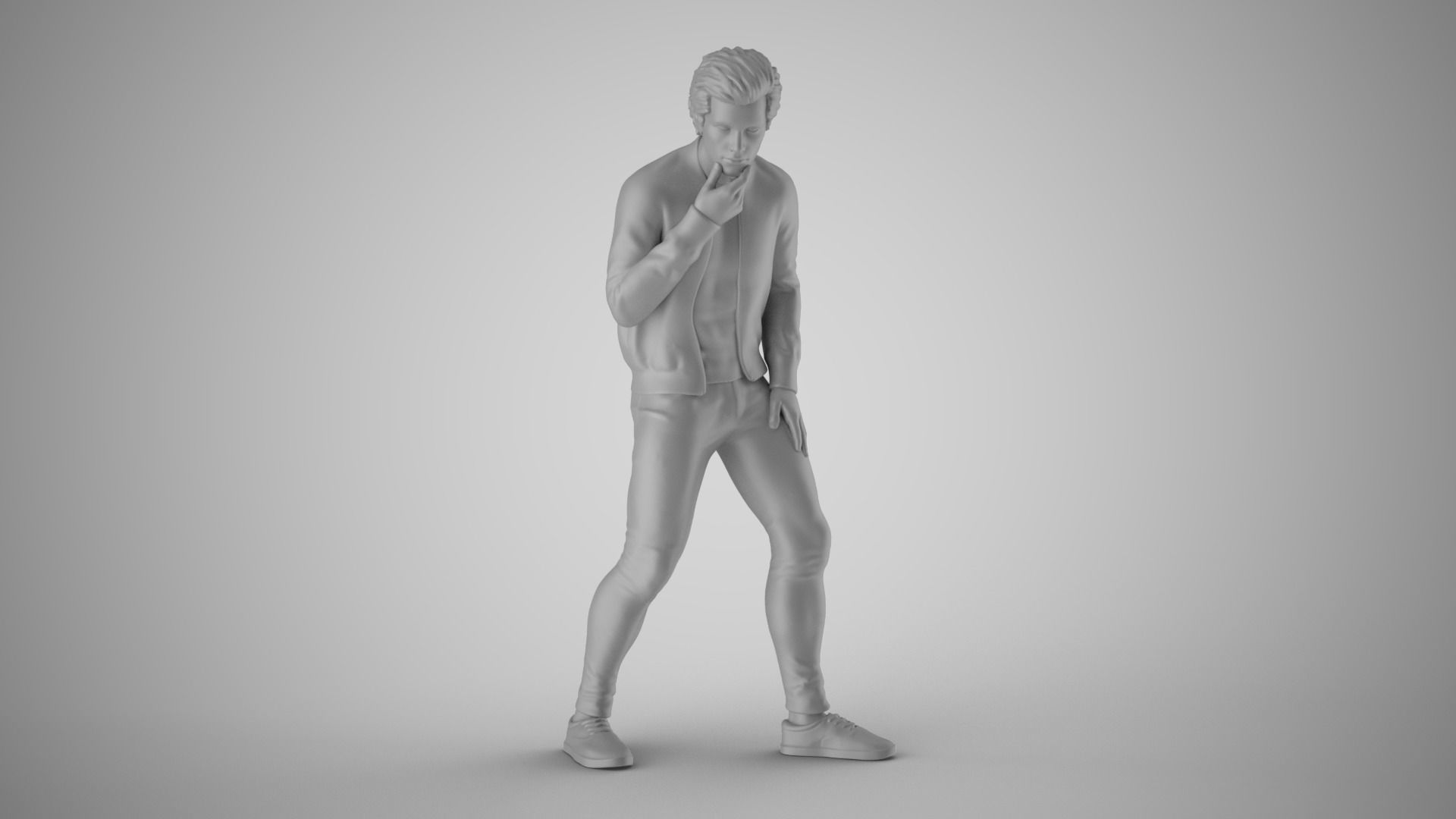 Man Looking in  the Showcase 3D print model_3