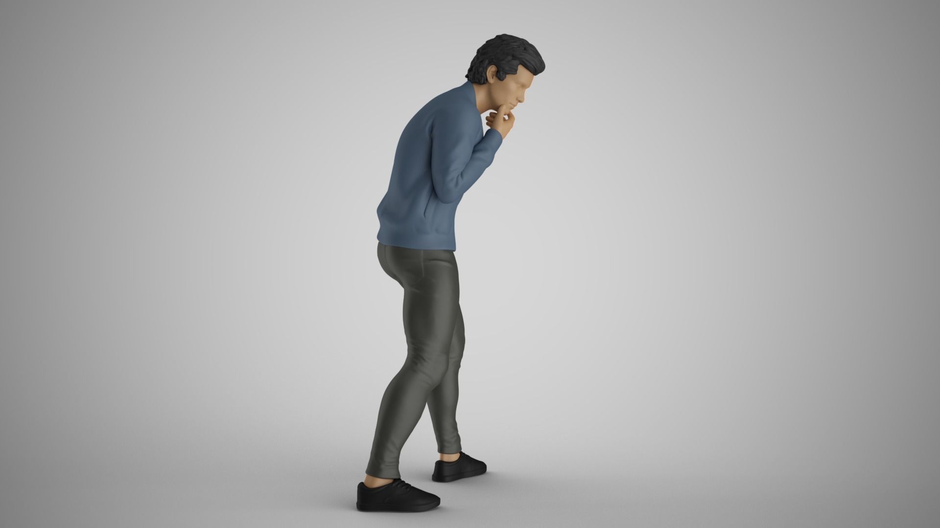 Man Looking in  the Showcase 3D print model_6