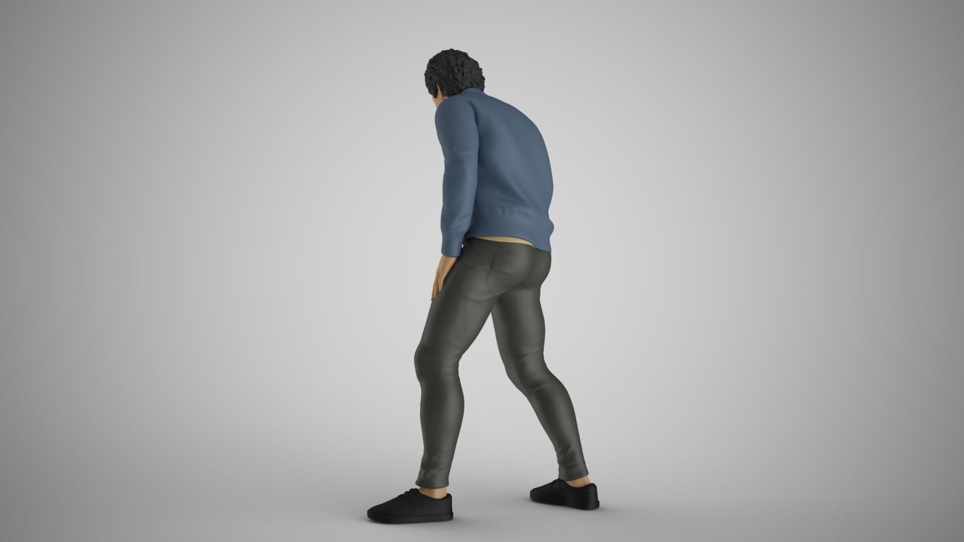 Man Looking in  the Showcase 3D print model_9