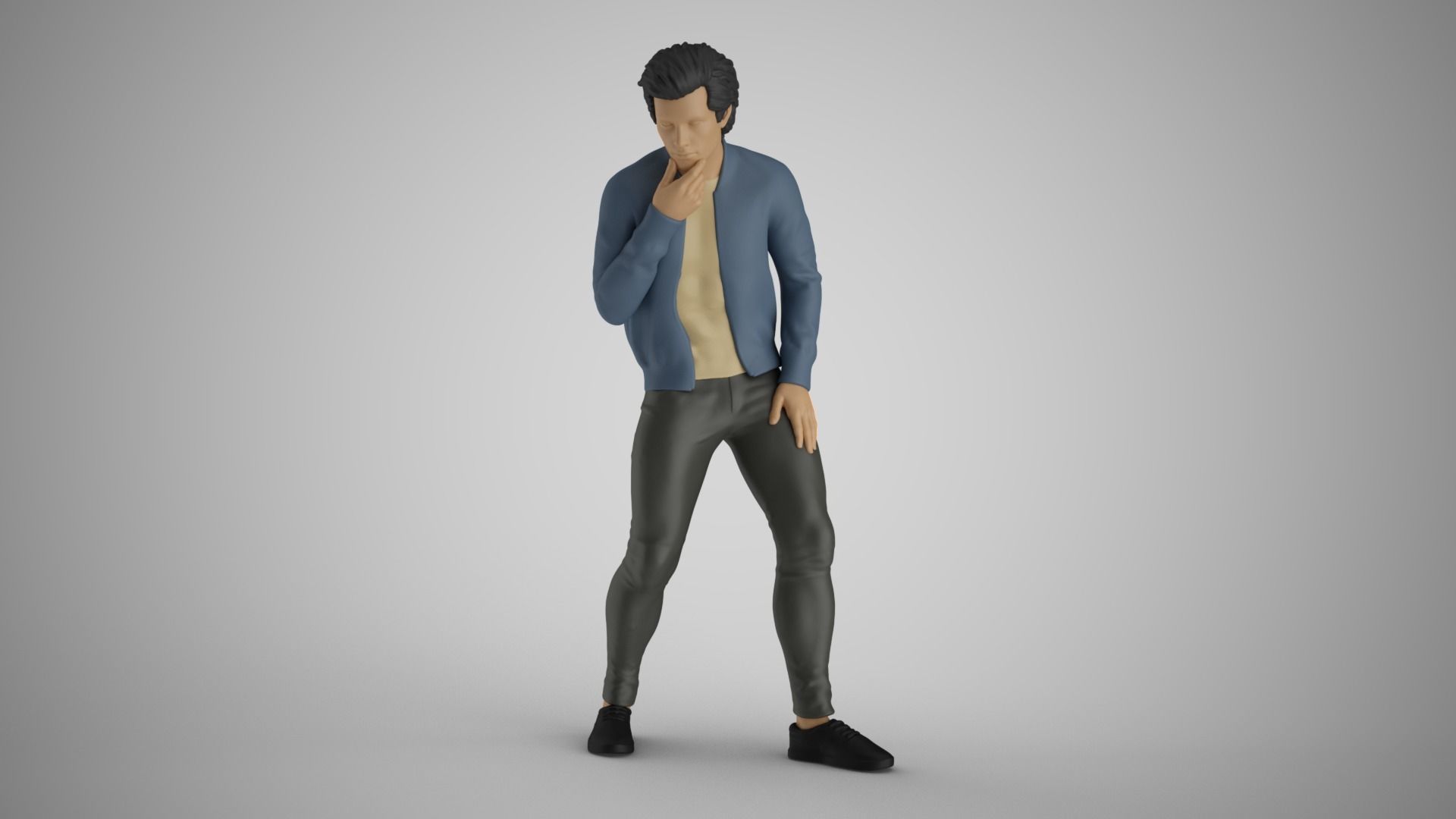 Man Looking in  the Showcase 3D print model_4