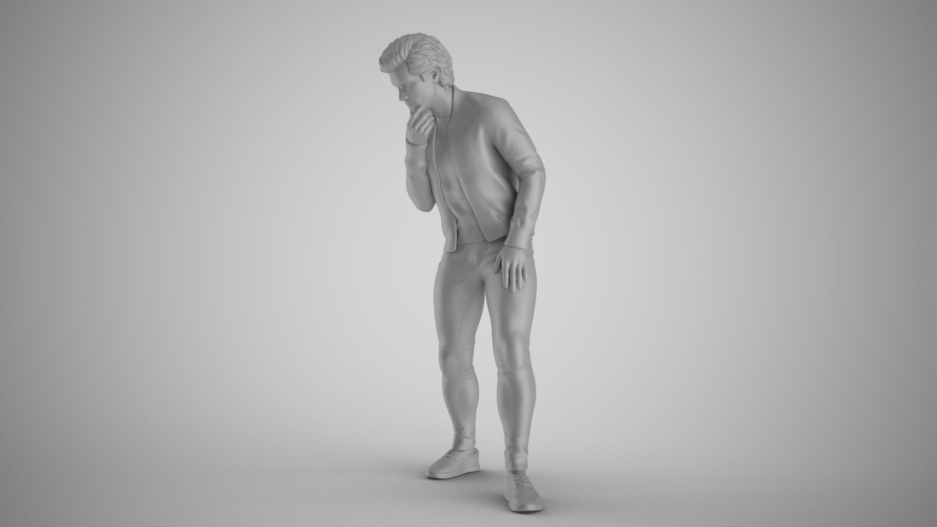 Man Looking in  the Showcase 3D print model_1