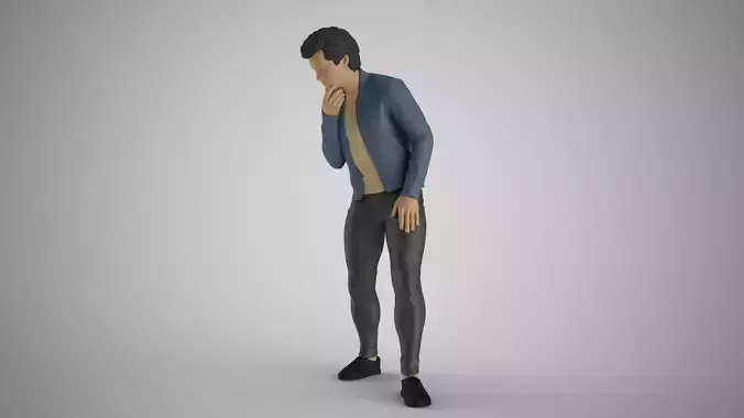 Man Looking in  the Showcase 3D print model