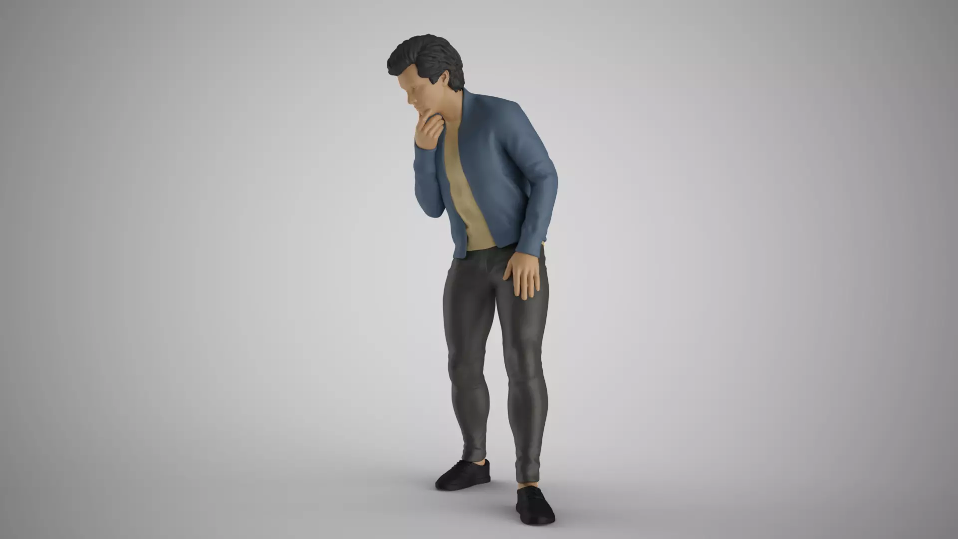 Man Looking in  the Showcase 3D print model_0