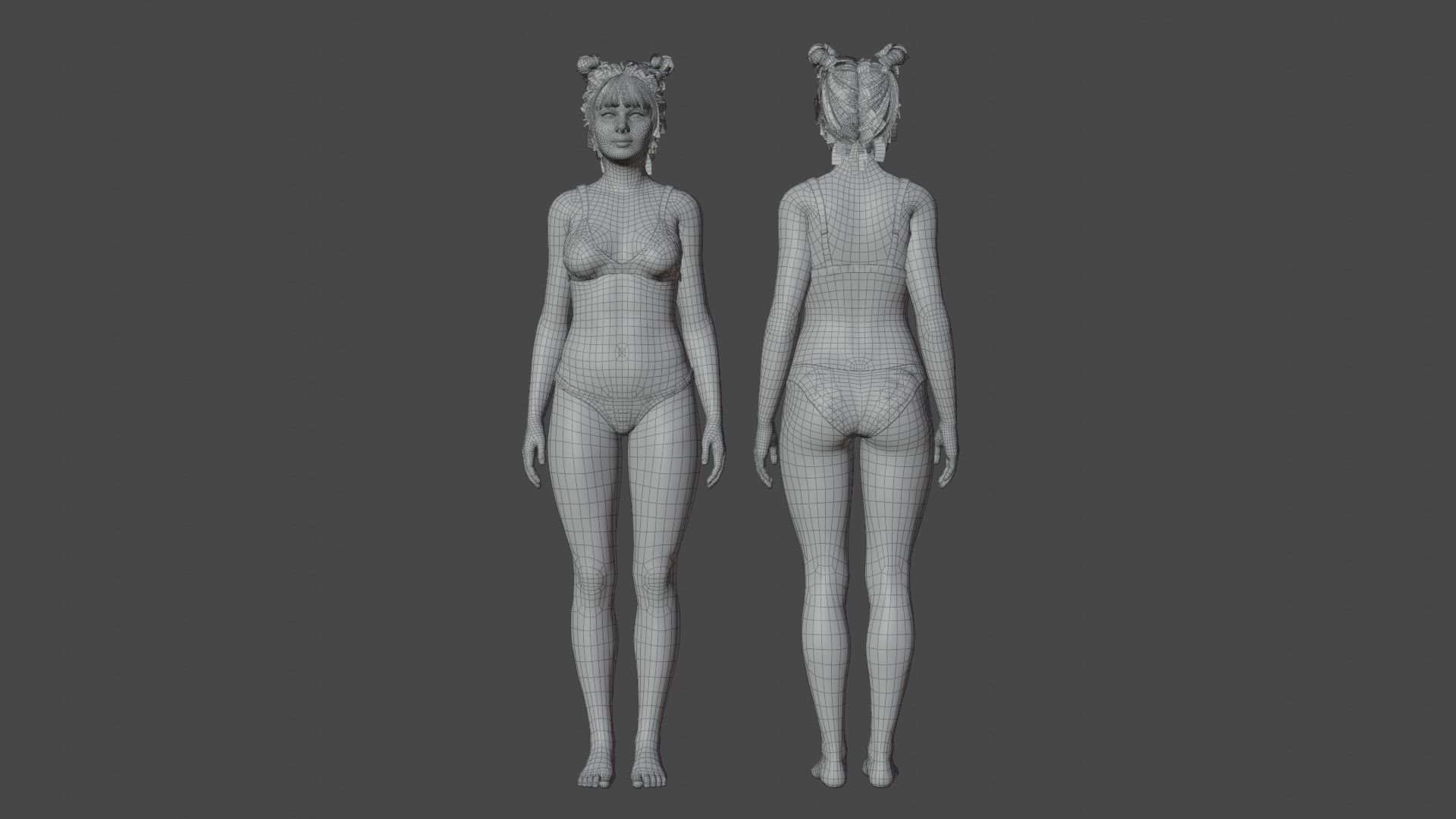 Female Character Free 3D model_5