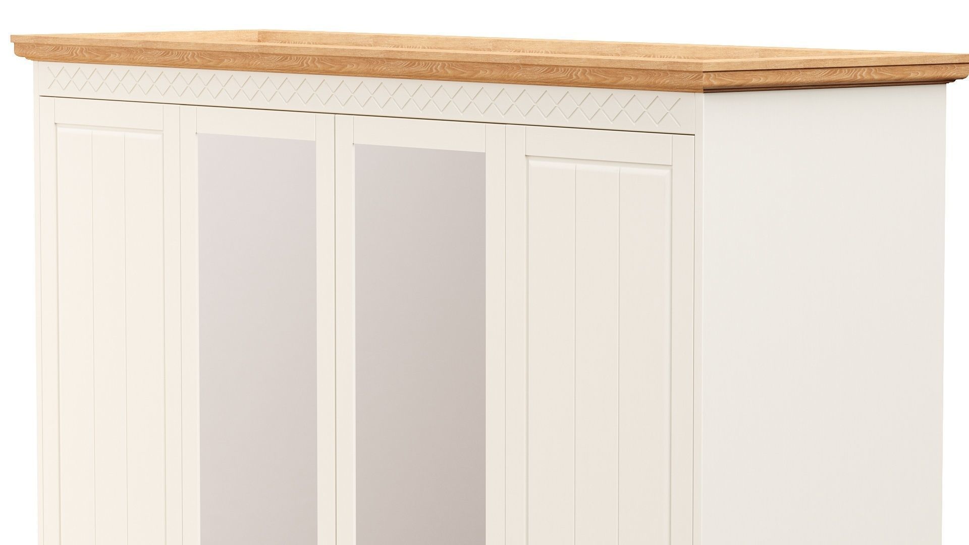 Wardrobe with two drawers and mirror 3D model_4