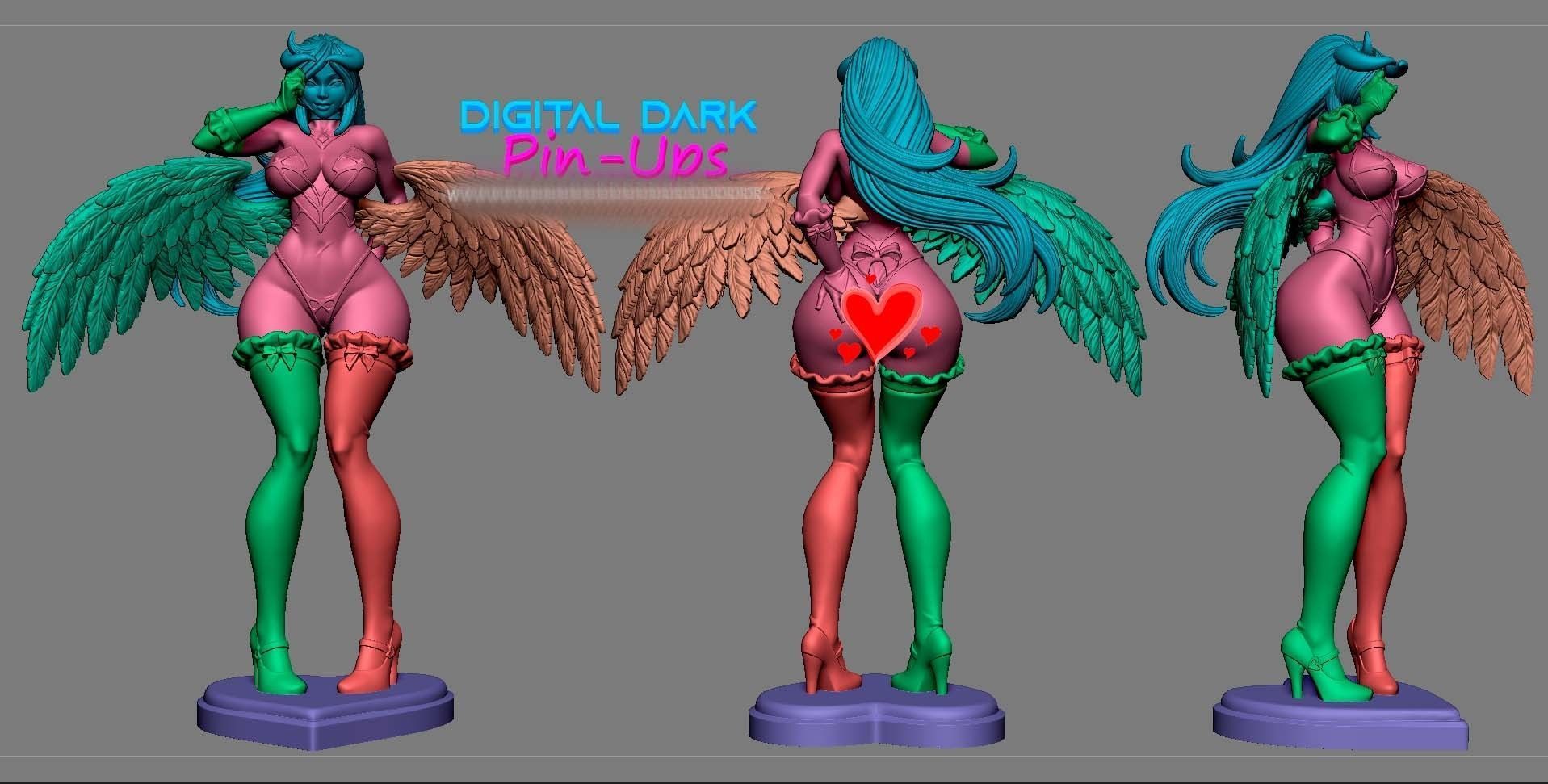 Albedo with NSFW version head options and miniatures 100mm  3D print model_17