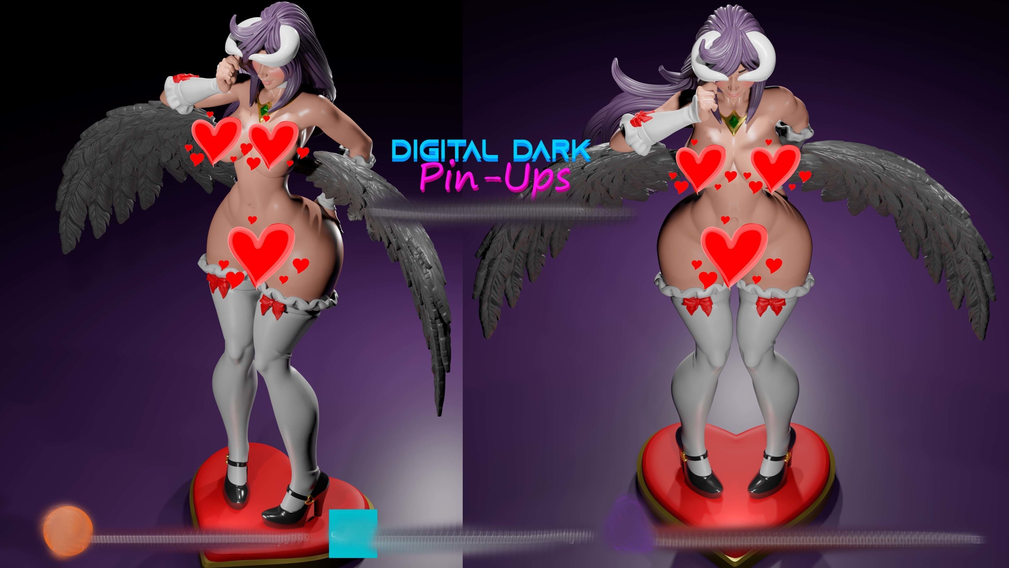 Albedo with NSFW version head options and miniatures 100mm  3D print model_12